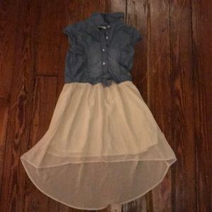 Denim two-fer dress